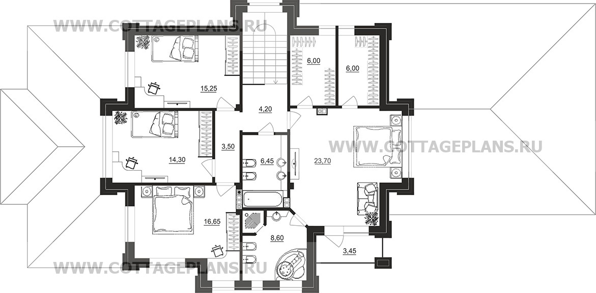 Поэтажные планы проект дома 100-82 общ. площадь 262,30 м2