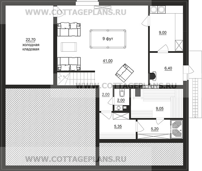 Поэтажные планы проект дома 76-01 общ. площадь 327,75 м2