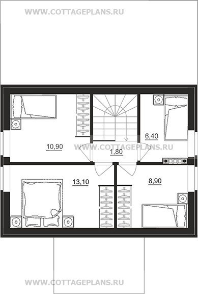 Поэтажные планы проект дома 96-78 общ. площадь 124,20 м2