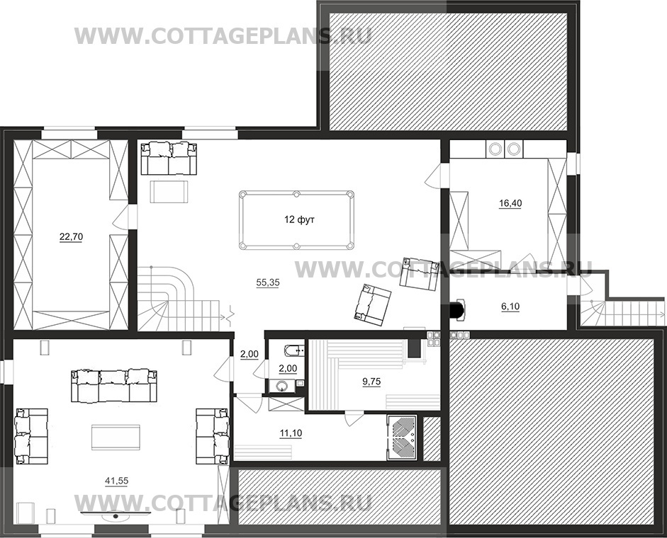 Поэтажные планы проект дома 78-46 общ. площадь 450,50 м2