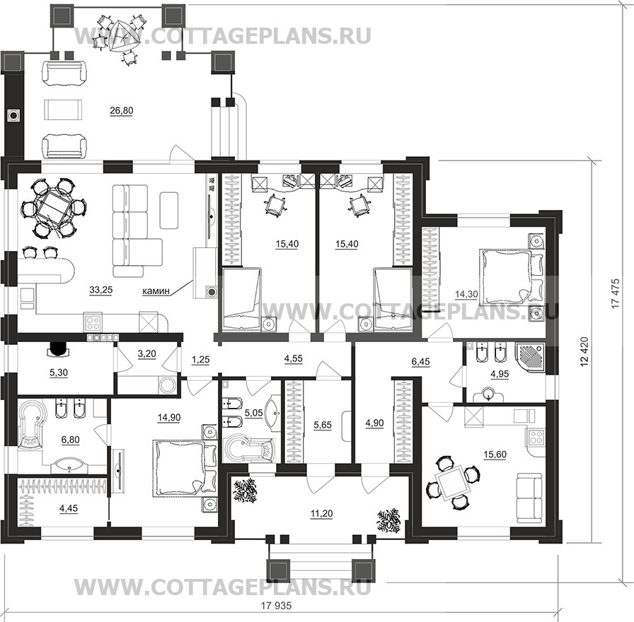 Поэтажные планы проект дома 902-51 общ. площадь 160,50 м2