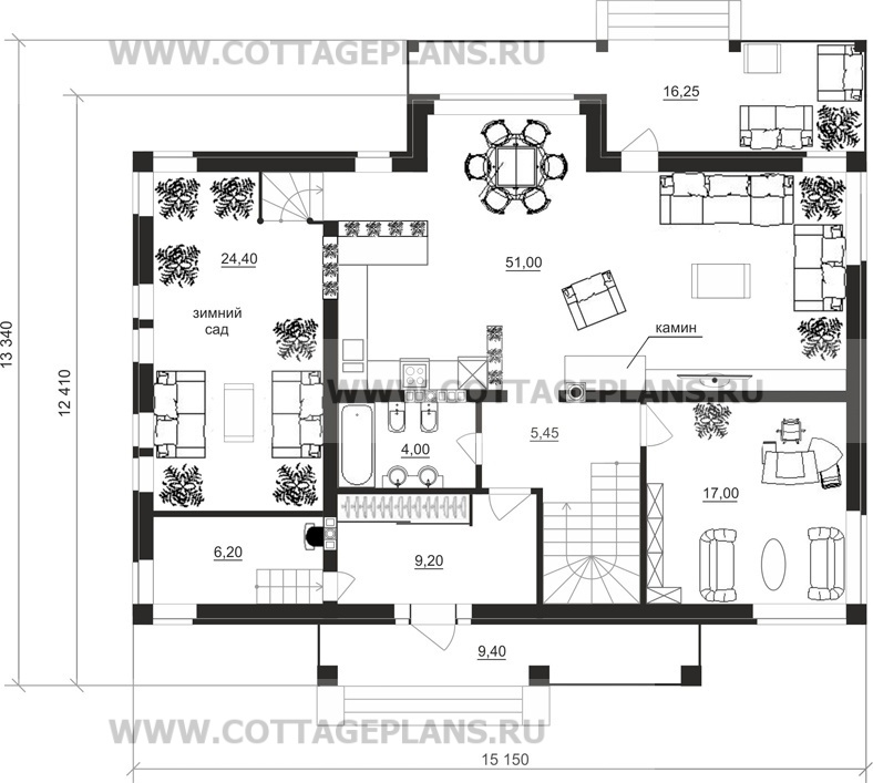 Поэтажные планы проект дома 15-31 общ. площадь 341,90 м2