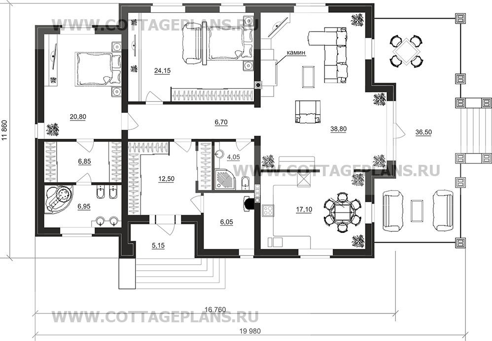 Поэтажные планы проект дома 07-31 общ. площадь 143,05 м2