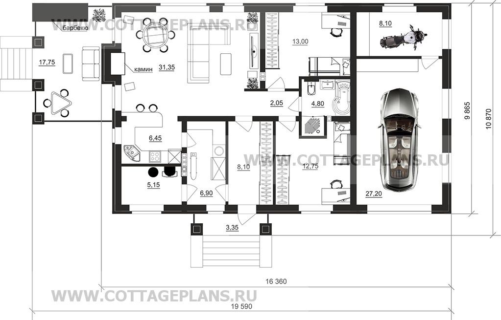 Поэтажные планы проект дома 702-09 общ. площадь 126,20 м2