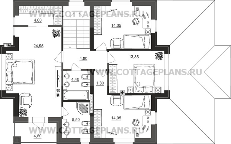 Поэтажные планы проект дома 101-48 общ. площадь 268,95 м2