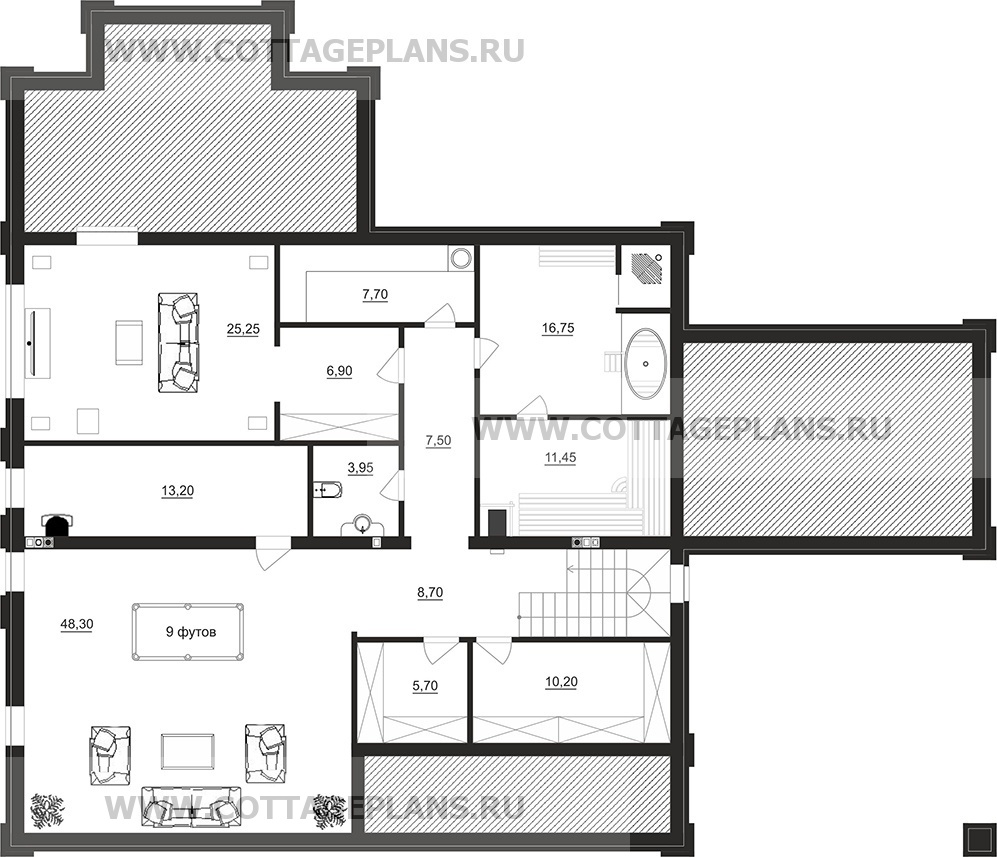Поэтажные планы проект дома 08-64 общ. площадь 360,25 м2