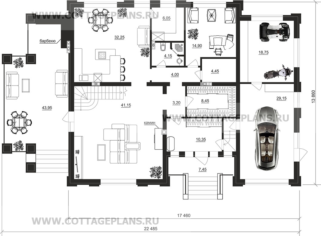 Поэтажные планы проект дома 205-40 общ. площадь 454,75 м2