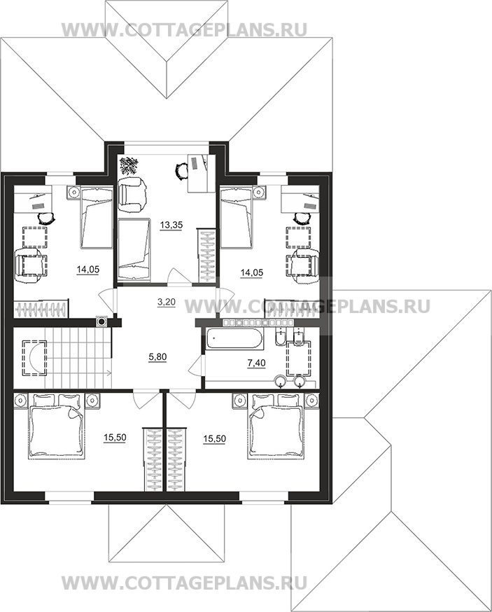 Поэтажные планы проект дома 98-86 общ. площадь 326,60 м2