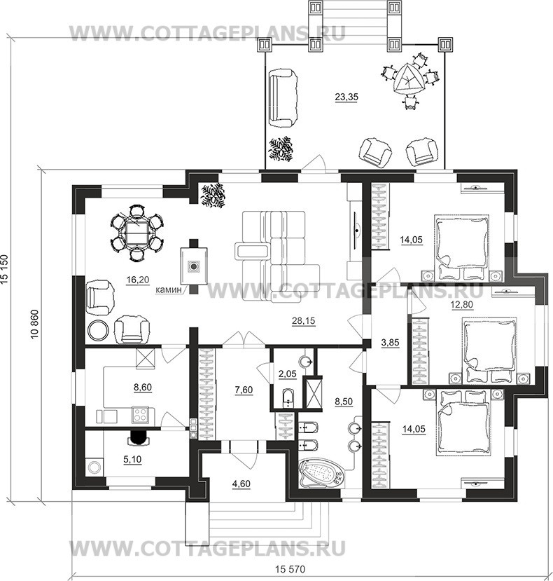 Поэтажные планы проект дома 27-52 общ. площадь 121,40 м2
