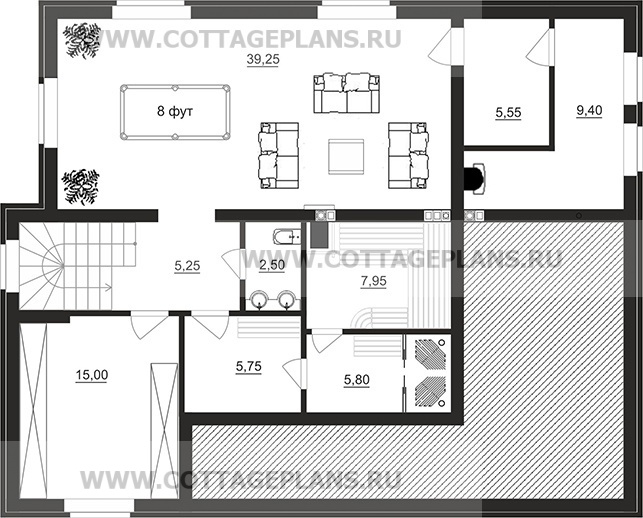 Поэтажные планы проект дома 201-57 общ. площадь 272,90 м2