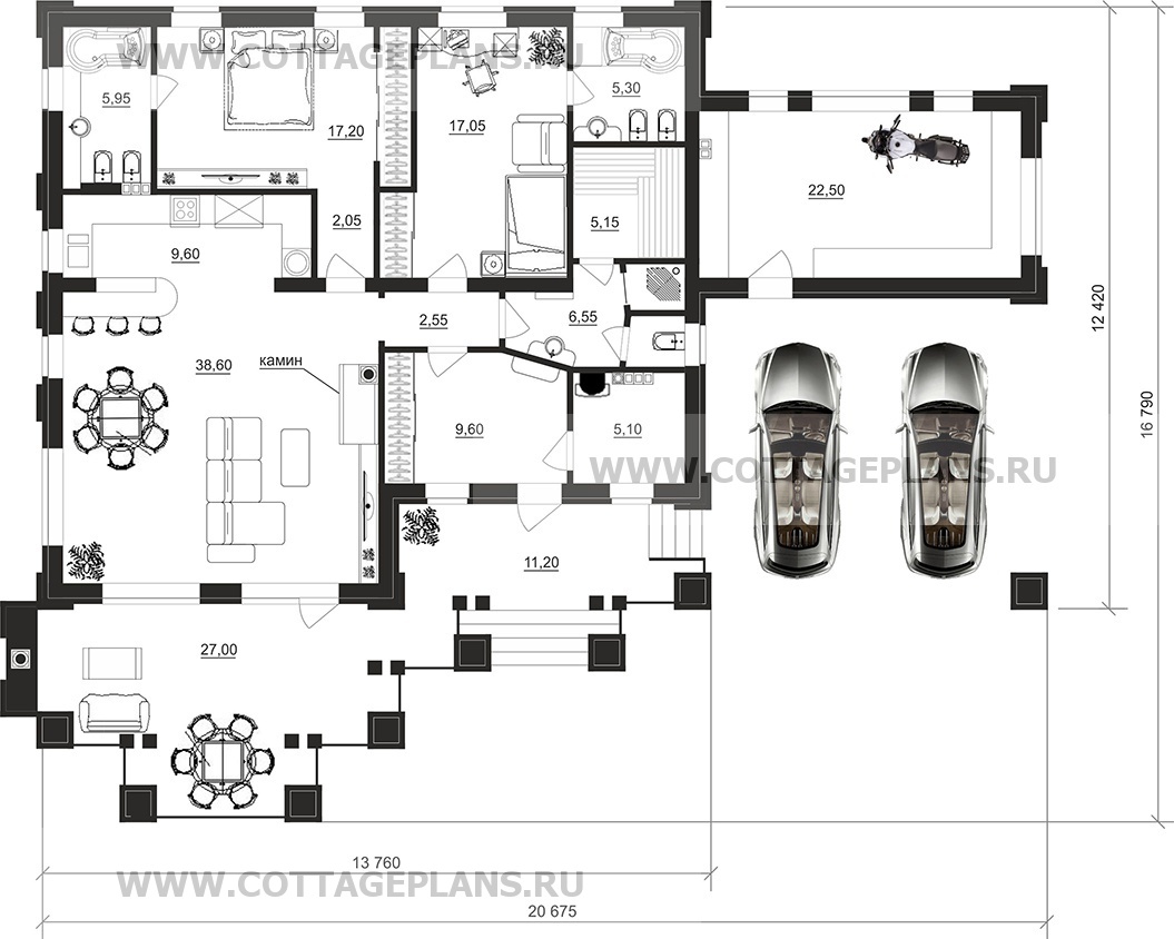 Поэтажные планы проект дома 07-59 общ. площадь 145,40м2
