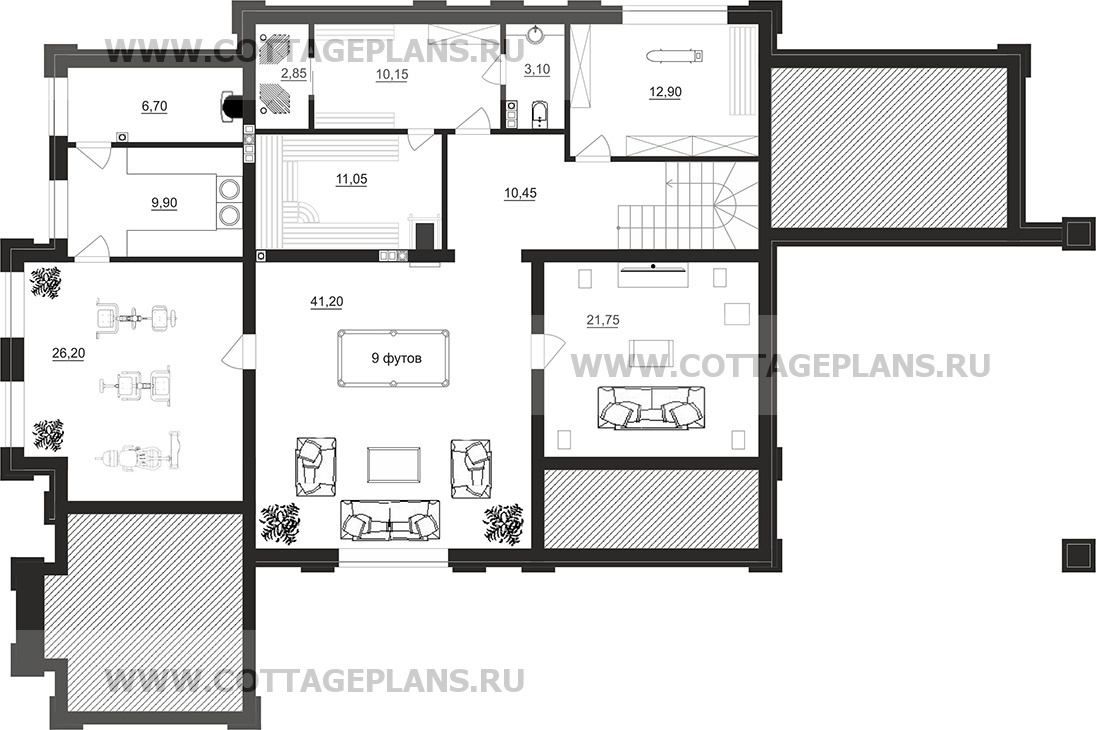 Поэтажные планы проект дома 103-64 общ. площадь 468,65 м2