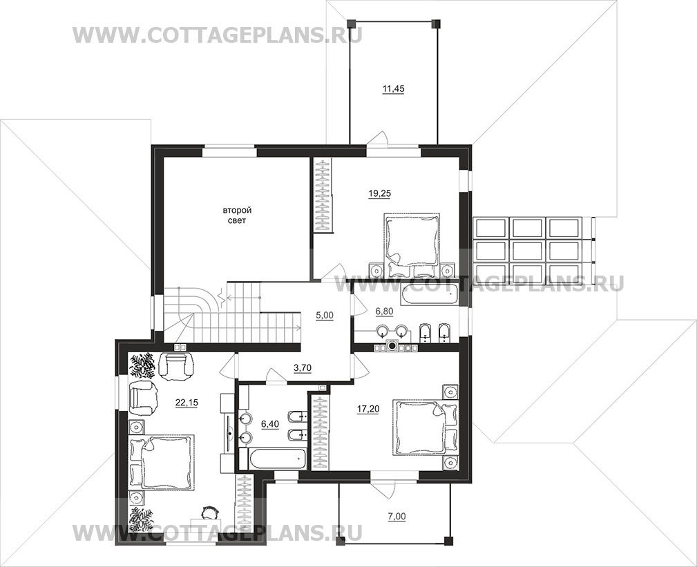 Поэтажные планы проект дома 97-40 общ. площадь 315,50 м2