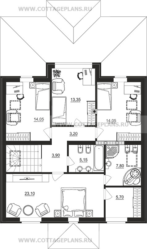 Поэтажные планы проект дома 78-83 общ. площадь 263,85 м2