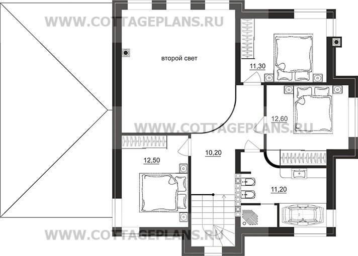 Поэтажные планы проект дома 104-58 общ. площадь 163,75 м2
