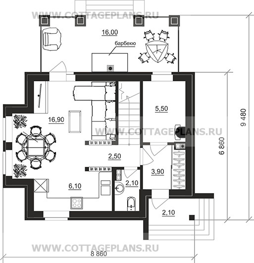Поэтажные планы проект дома 74-10 общ. площадь 72,10 м2
