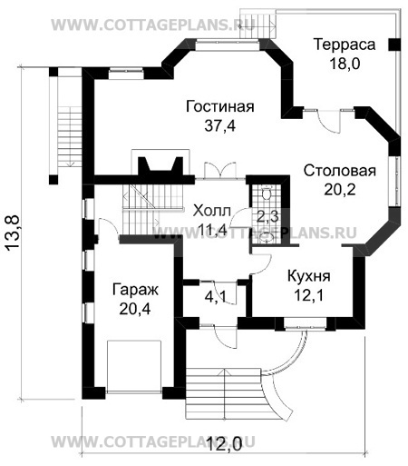 Поэтажные планы проект дома 30-13 общ. площадь 302,2м2