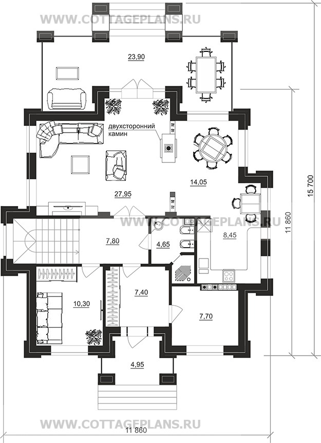 Поэтажные планы проект дома 201-75 общ. площадь 257,90 м2