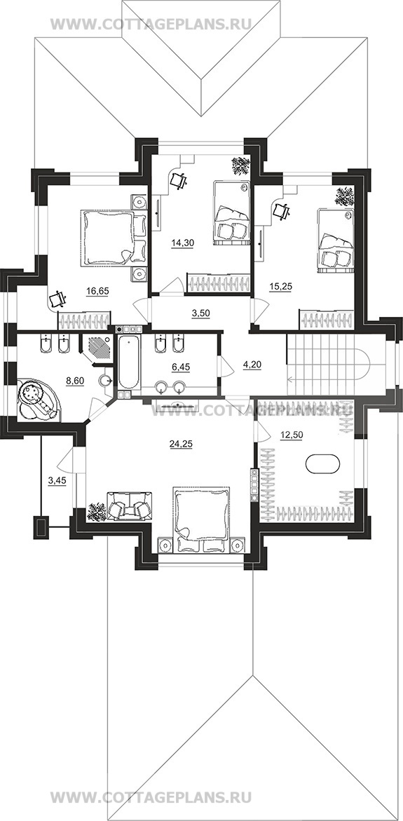 Поэтажные планы проект дома 201-85 общ. площадь 360,75 м2