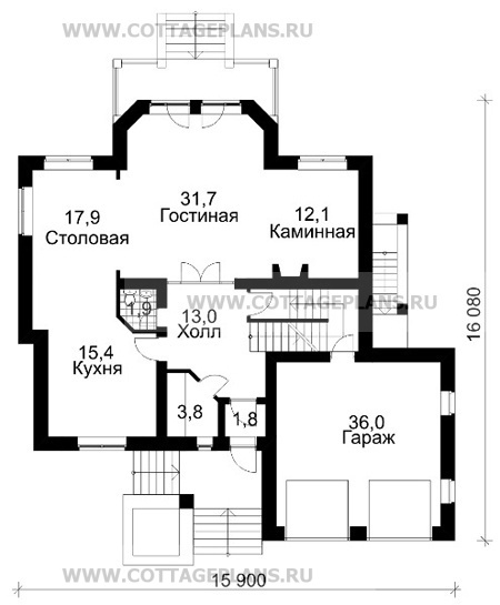 Поэтажные планы проект дома 30-19 общ. площадь 349,0м2