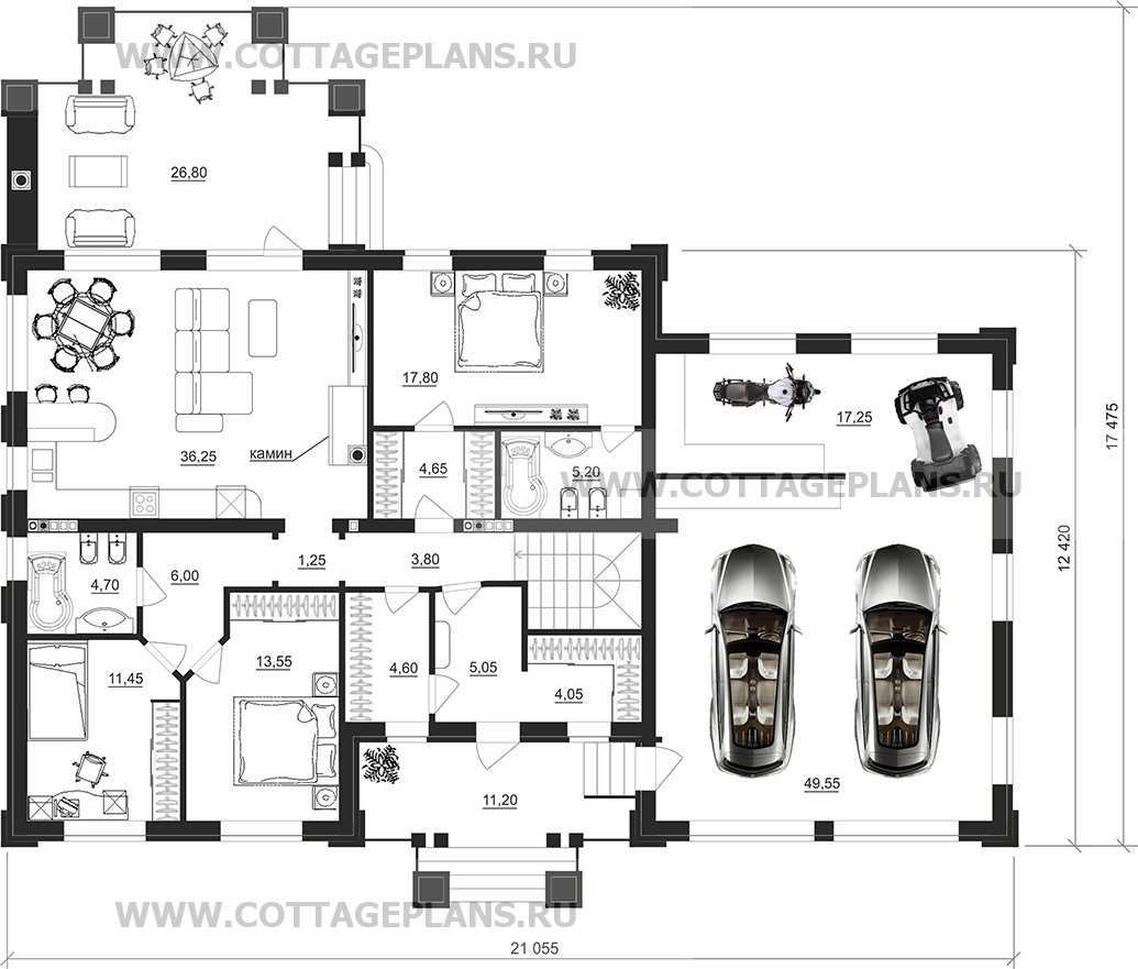 Поэтажные планы проект дома 08-75 общ. площадь 293,75 м2