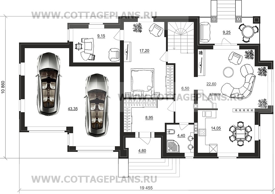 Поэтажные планы проект дома 96-07 общ. площадь 303,30 м2
