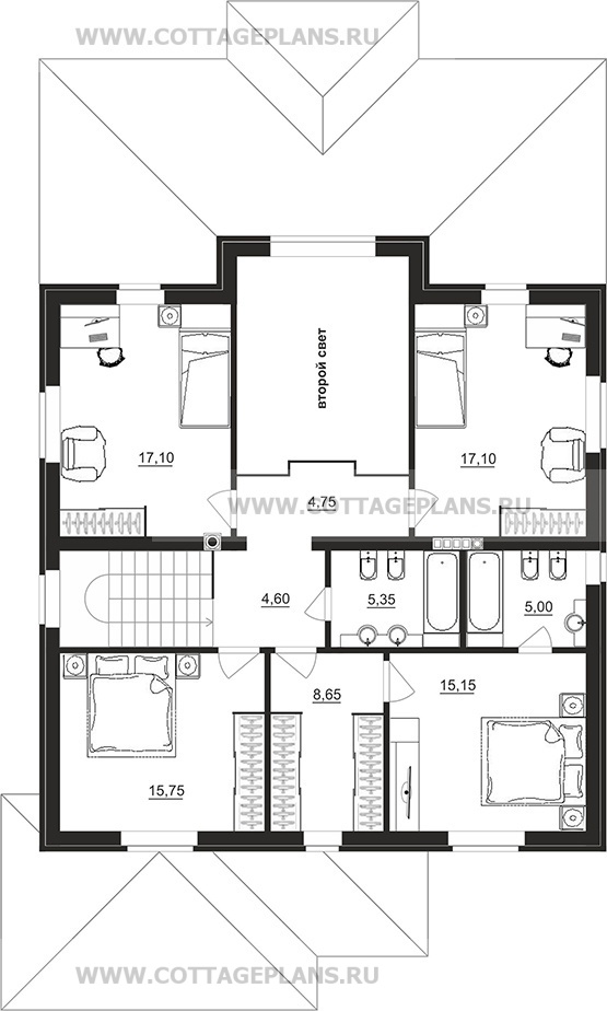 Поэтажные планы проект дома 78-08 общ. площадь 299,55 м2