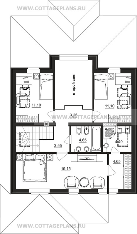 Поэтажные планы проект дома 206-21 общ. площадь 139,55 м2