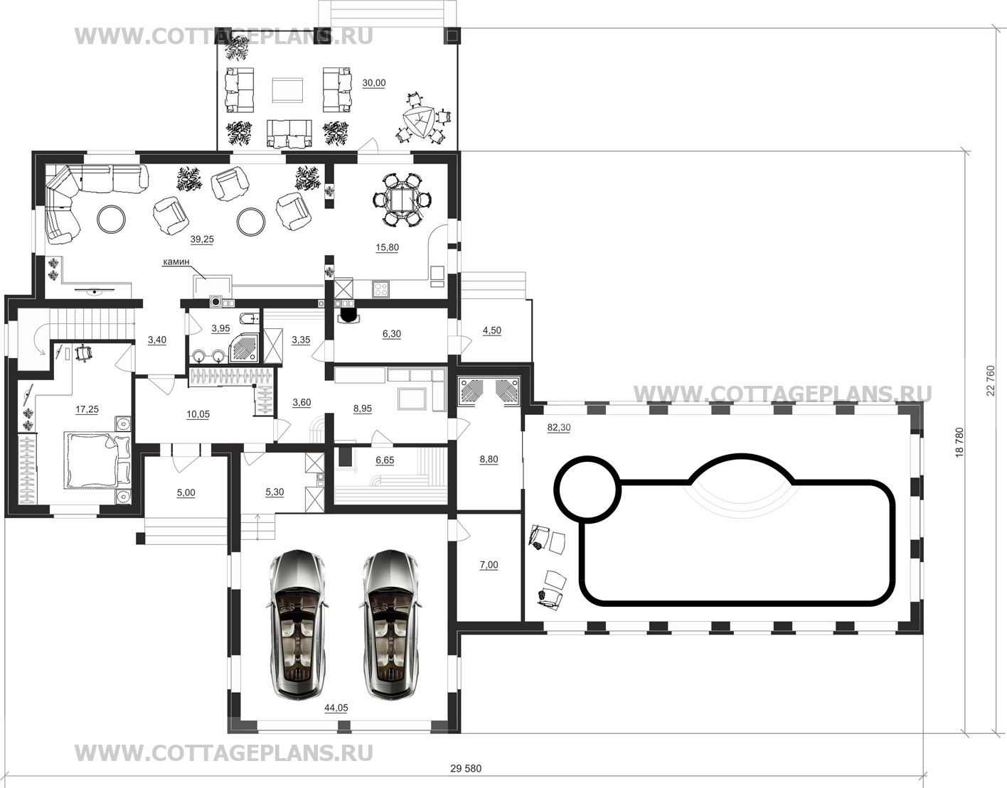 Поэтажные планы проект дома 83-14 общ. площадь 383,20 м2