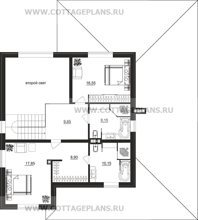 Поэтажные планы проект дома 106-94 общ. площадь 210,55 м2