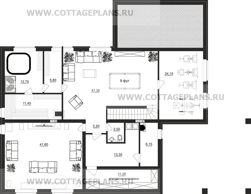 Поэтажные планы проект дома 08-57 общ. площадь 342,95 м2