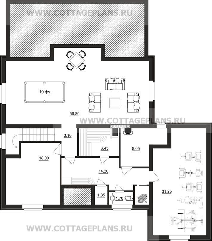 Поэтажные планы проект дома 98-05 общ. площадь 372,05м2