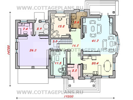 Поэтажные планы проект дома 47-93 общ. площадь 441 м2