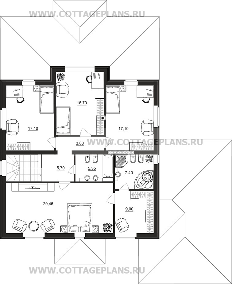 Поэтажные планы проект дома 71-74 общ. площадь 355,80м2