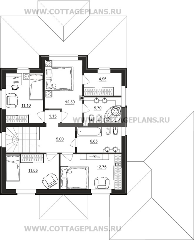 Поэтажные планы проект дома 29-72 общ. площадь 171,65 м2
