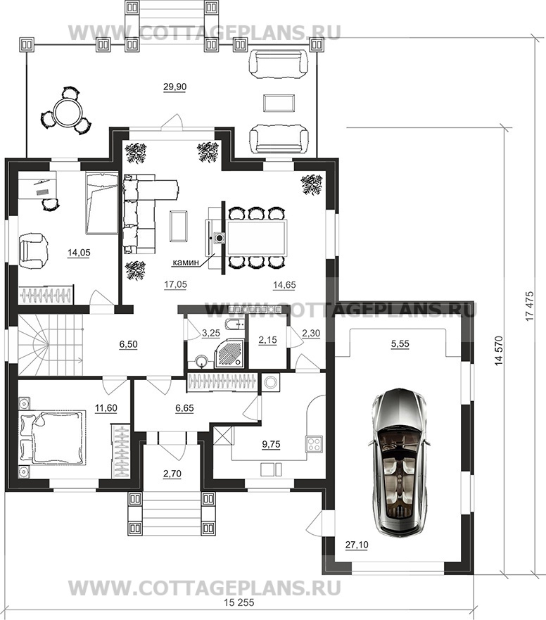 Поэтажные планы проект дома 93-73 общ. площадь 297,35м2