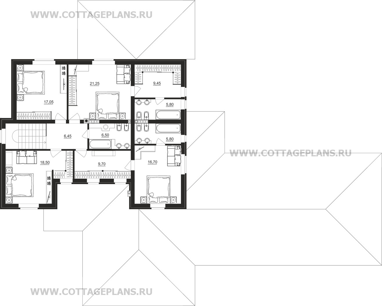 Поэтажные планы проект дома 23-14 общ. площадь 383,20 м2