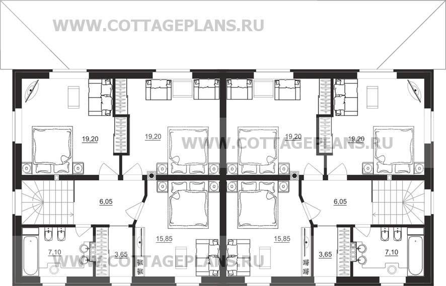 Поэтажные планы проект дома 86-15 общ. площадь 288,40 м2
