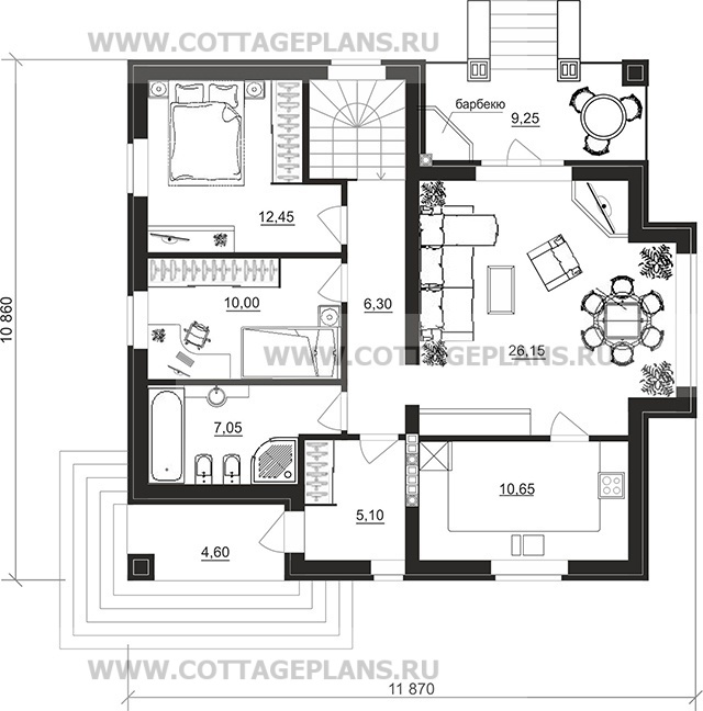 Поэтажные планы проект дома 08-44 общ. площадь 155,80 м2