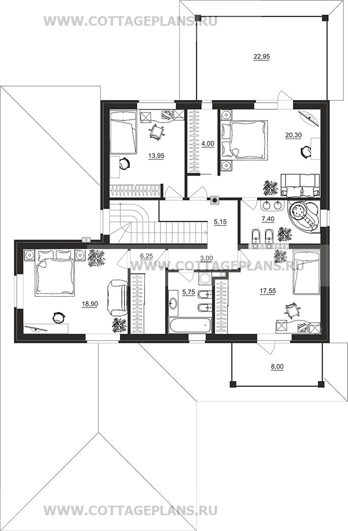 Поэтажные планы проект дома 71-06 общ. площадь 428,80 м2