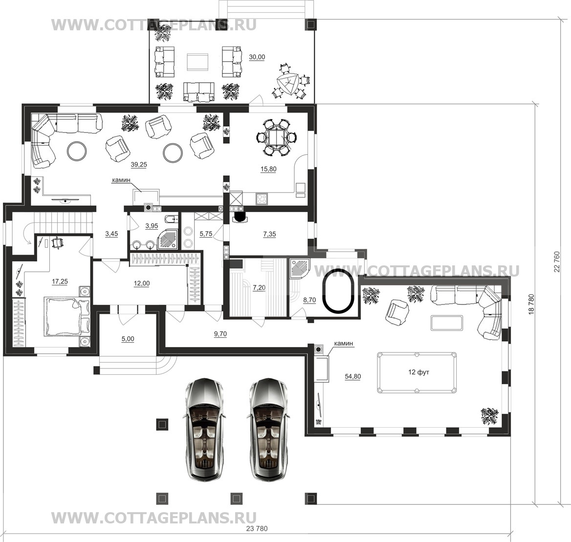 Поэтажные планы проект дома 13-75 общ. площадь 303,40 м2
