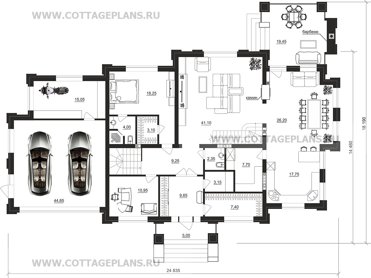 Поэтажные планы проект дома 203-79 общ. площадь 492,15 м2
