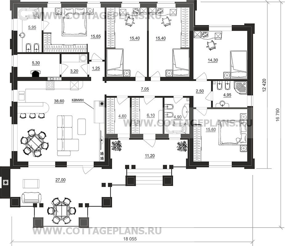Поэтажные планы проект дома 902-48 общ. площадь 160,30 м2