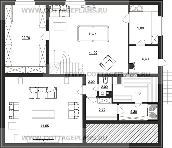 Поэтажные планы проект дома 98-71 общ. площадь 366,90 м2
