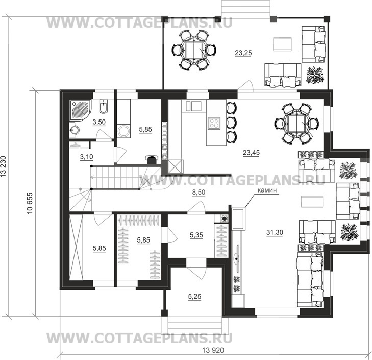 Поэтажные планы проект дома 22-30 общ. площадь 175,95 м2