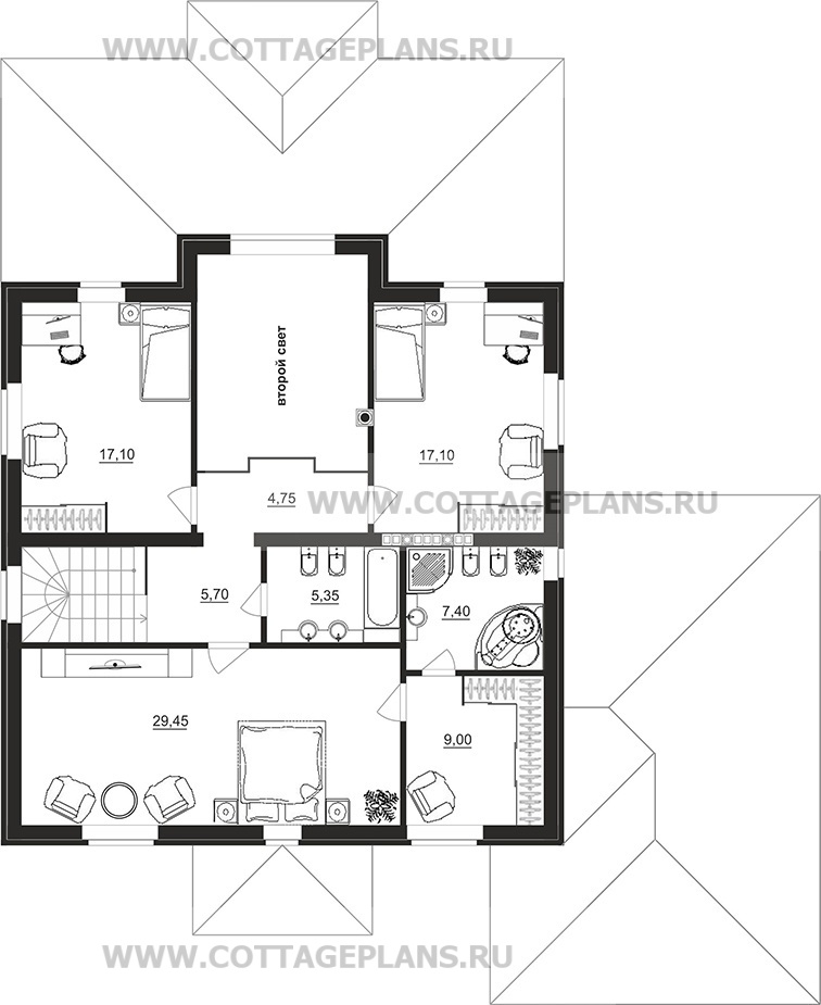 Поэтажные планы проект дома 98-11 общ. площадь 340,25м2