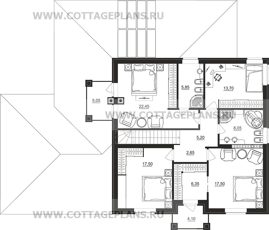 Поэтажные планы проект дома 96-20 общ. площадь 370,60 м2