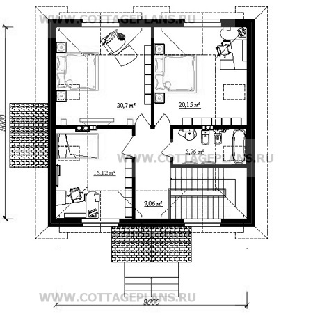 Поэтажные планы проект дома 20-51 общ. площадь 214,82 м2