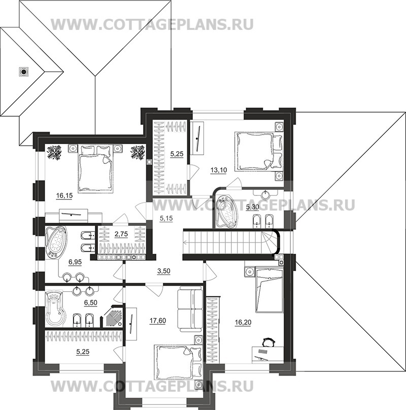 Поэтажные планы проект дома 205-26 общ. площадь 347,65 м2
