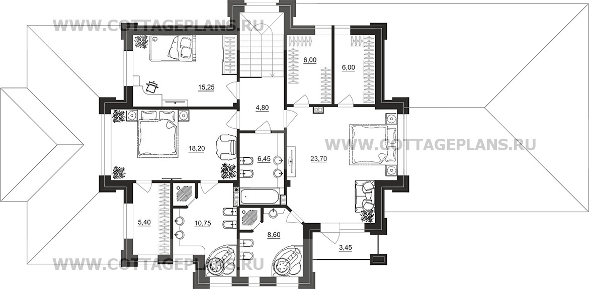 Поэтажные планы проект дома 100-82 общ. площадь 262,30 м2